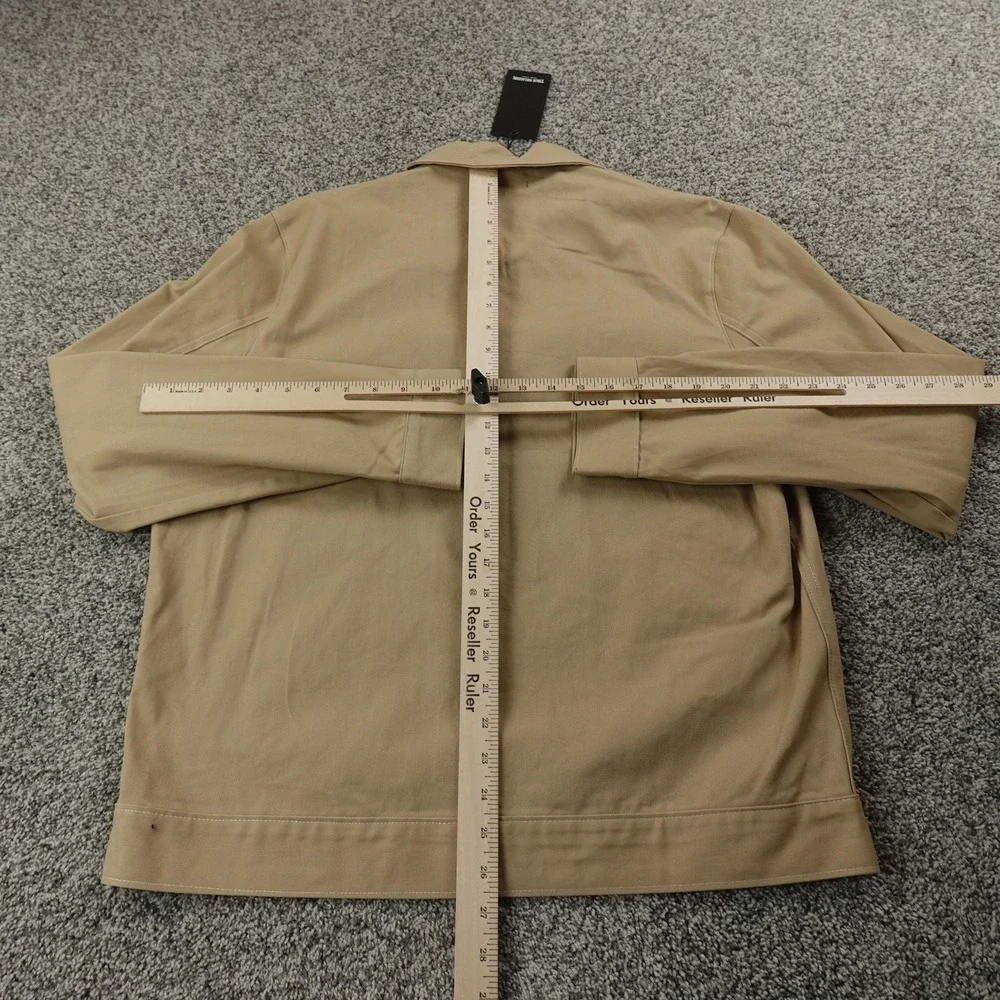 NEW True Religion Jacket Mens S Beige Brown Full Zip Up Twill Bomber Coat Casual